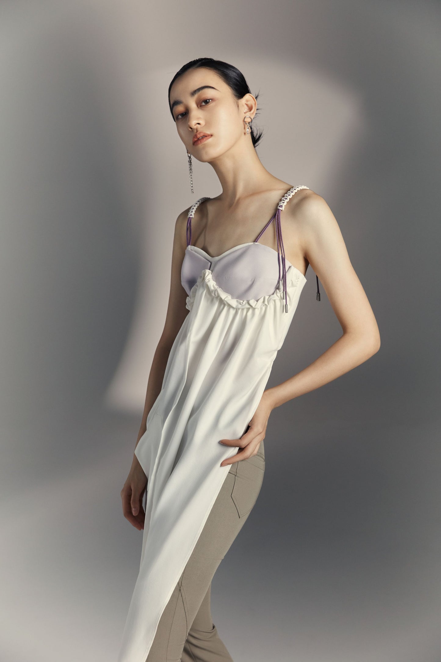 Long corseted and camisole top