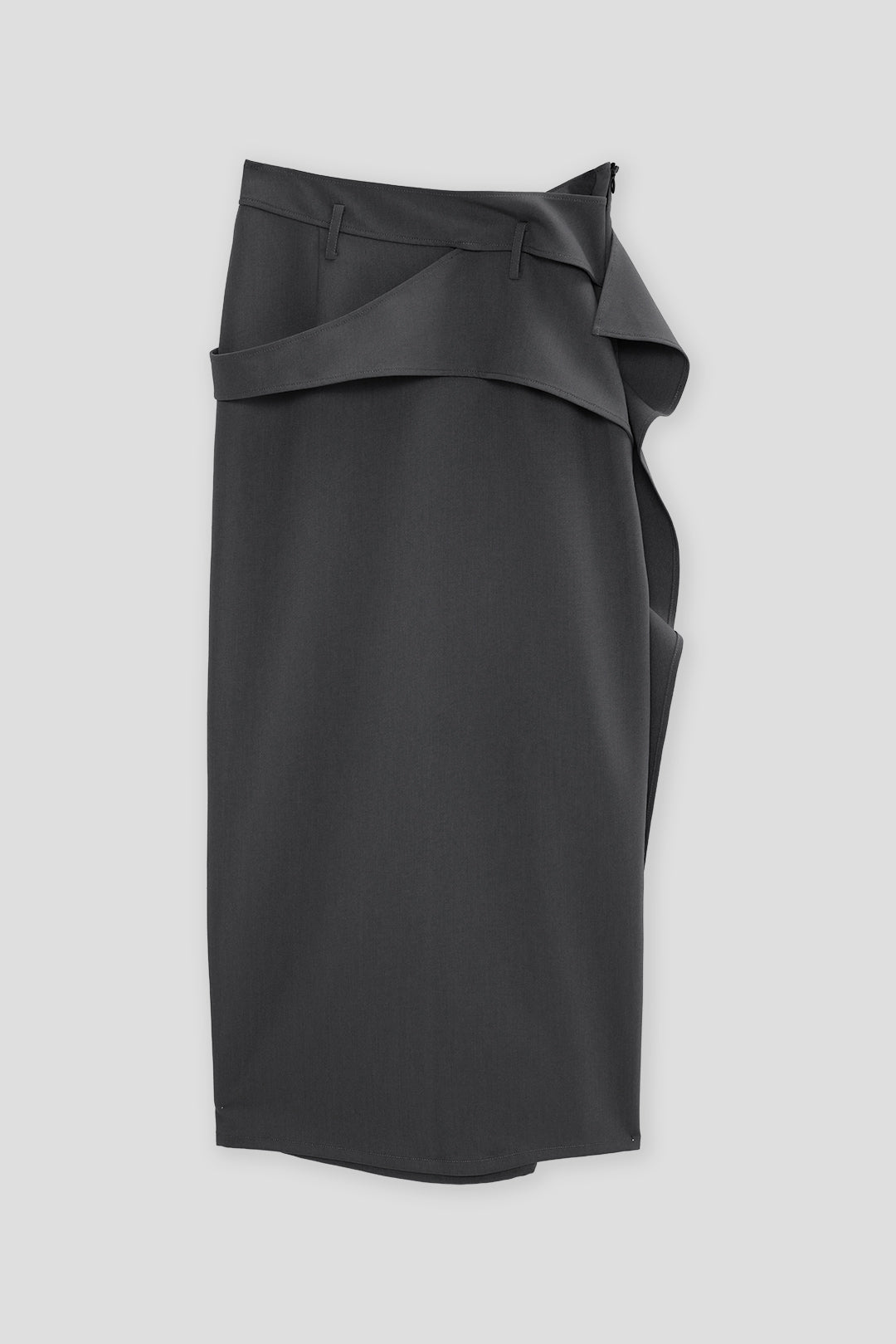 Wave Pleated and Asymmetric Half Skirt