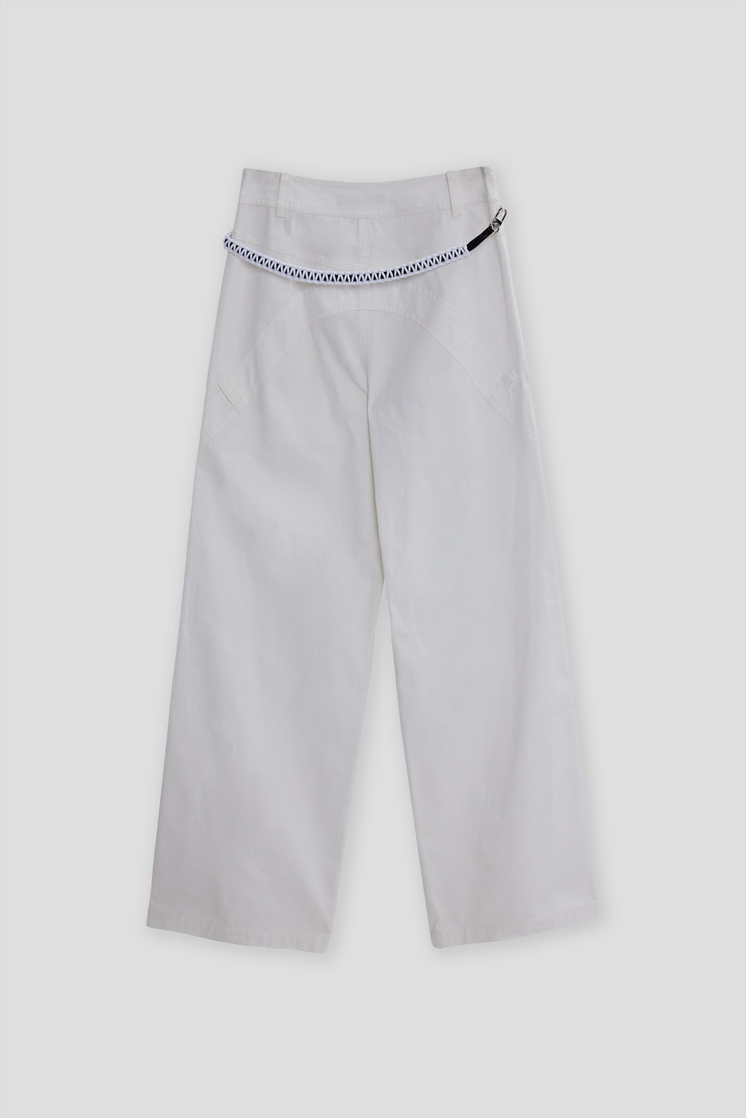 Wide Leg Pants With Reverse Waist And Three-dimensional Pockets