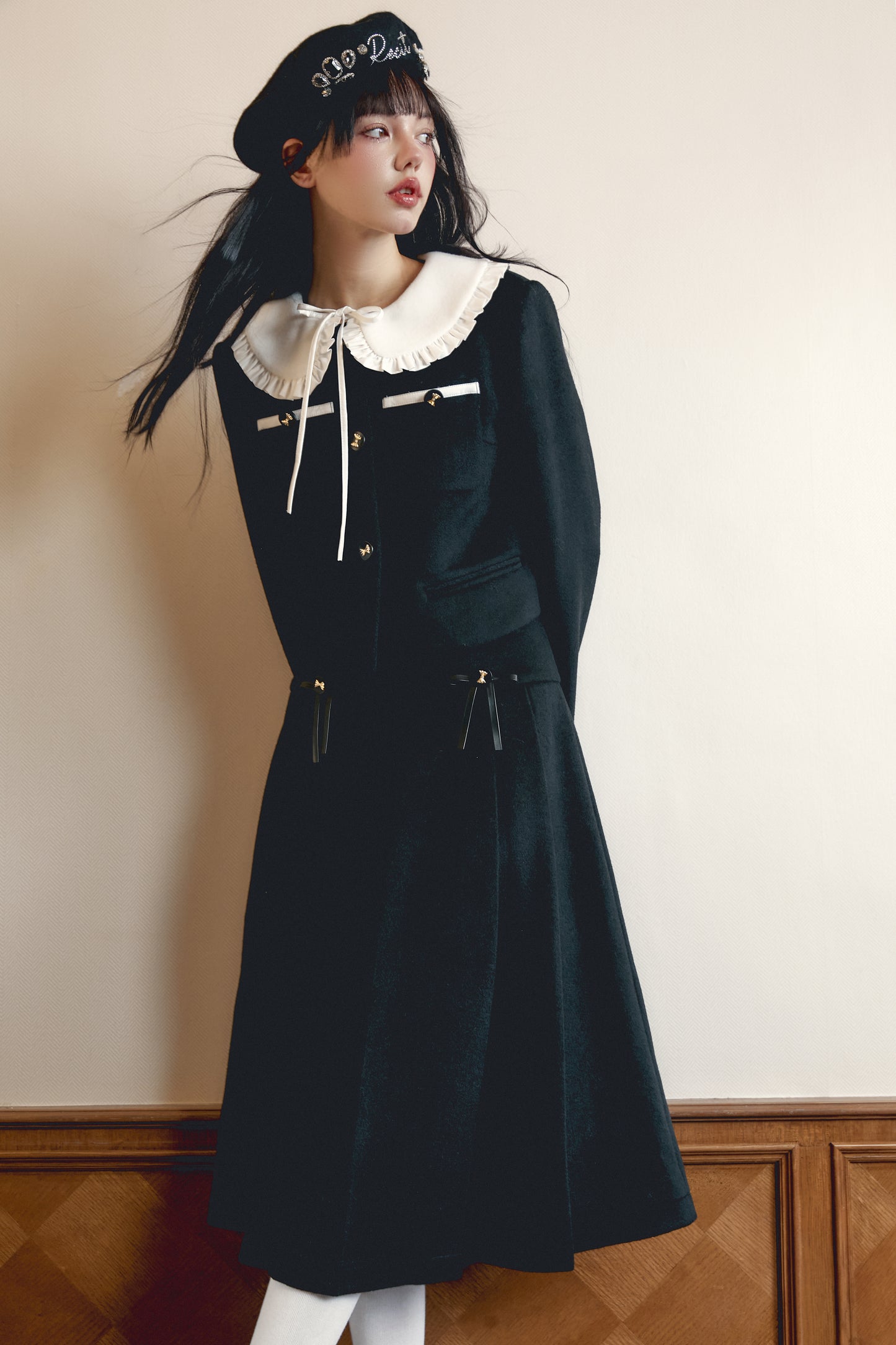 Black Wool Suit Skirt