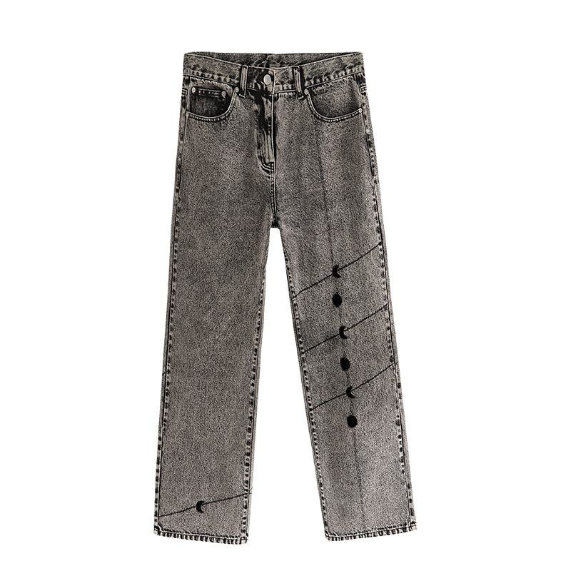 Hollow Cowhide Jeans