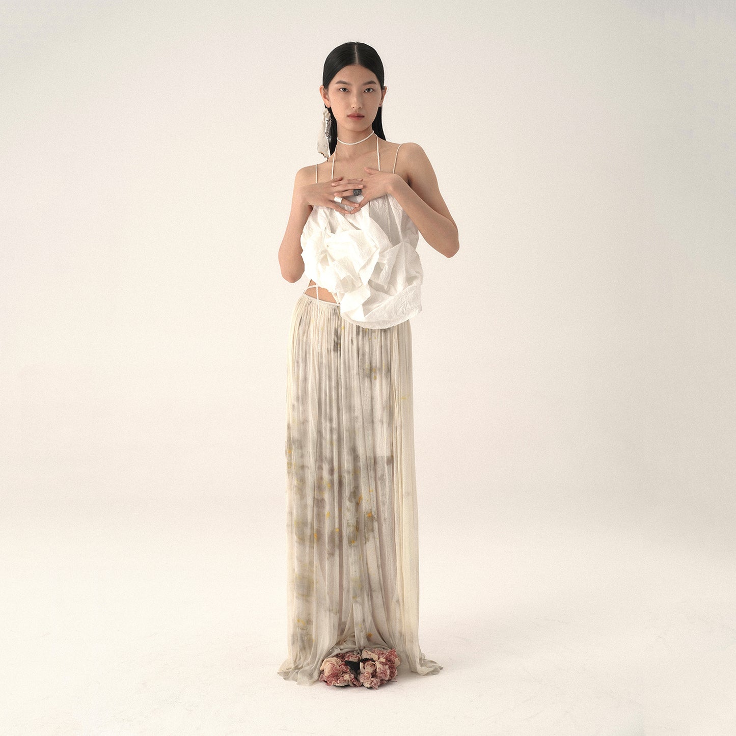 Lóng-Ru Lian Qing-Pleated Pants