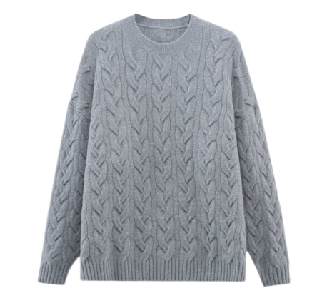 Retro Cable Knit Wool Sweater