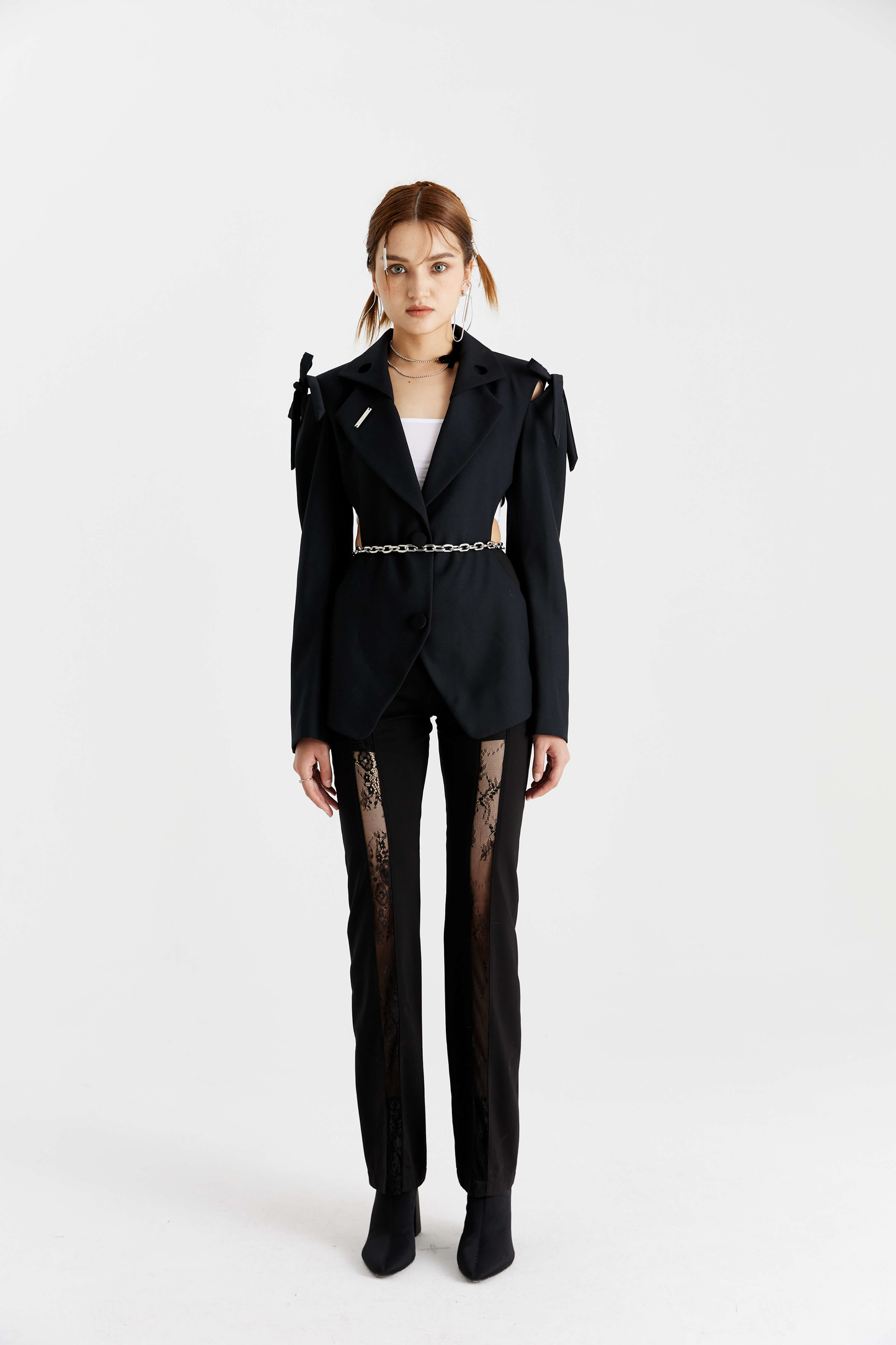 Waist Cutout Cinched Waist Suit