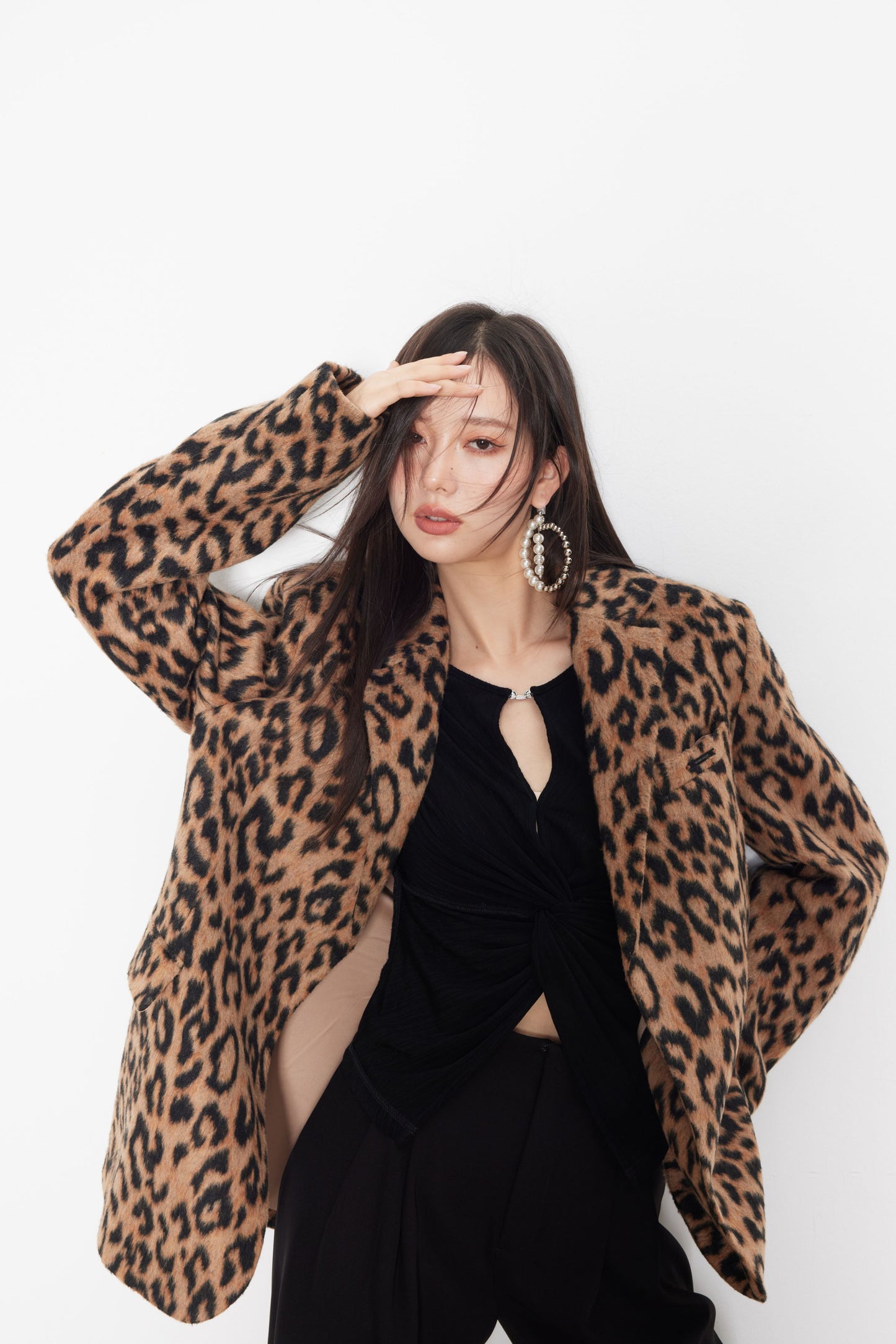 Wool Leopard Print Suit Coat