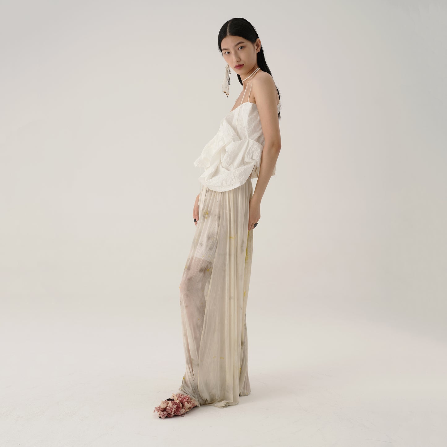Lóng-Ru Lian Qing-Pleated Pants