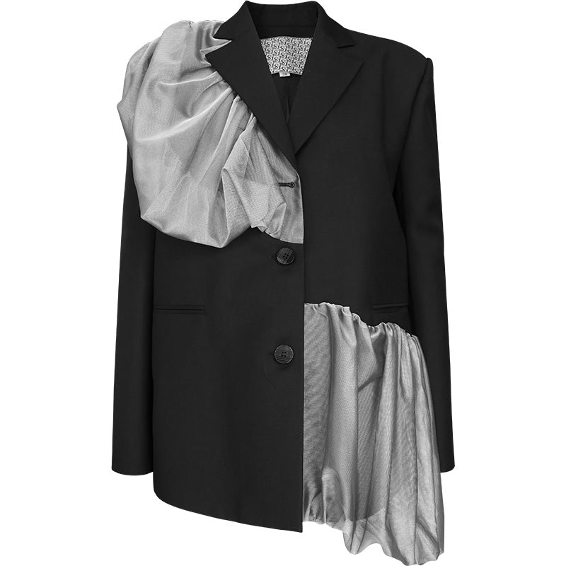 Spliced Black Suit Jacket