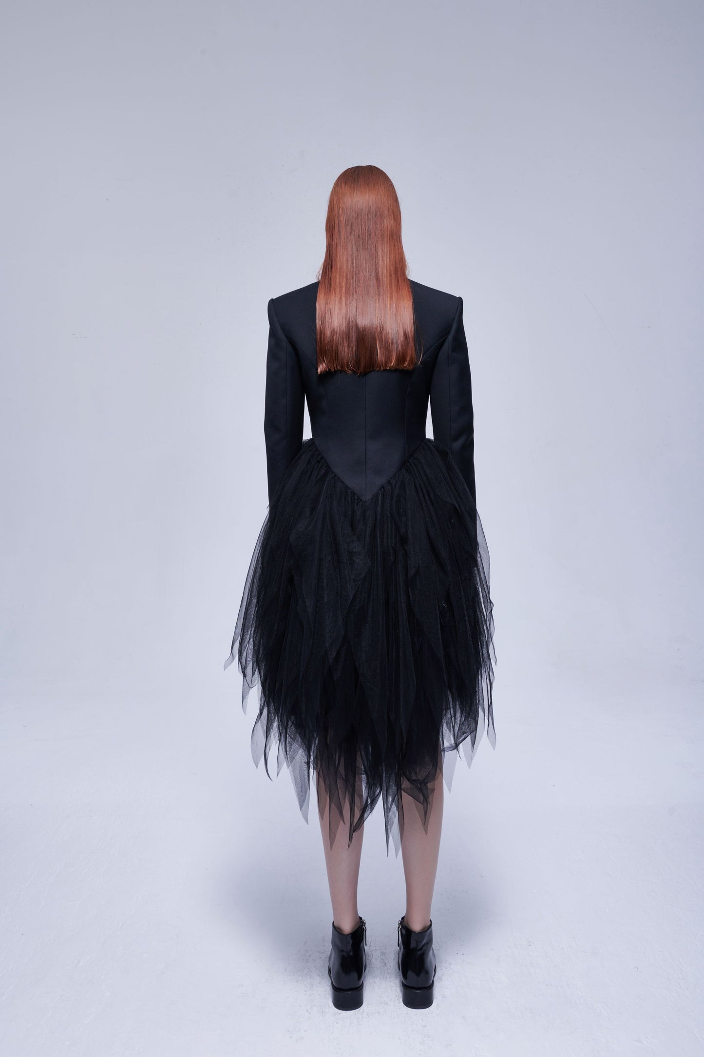 Black Tulle Hem Suit