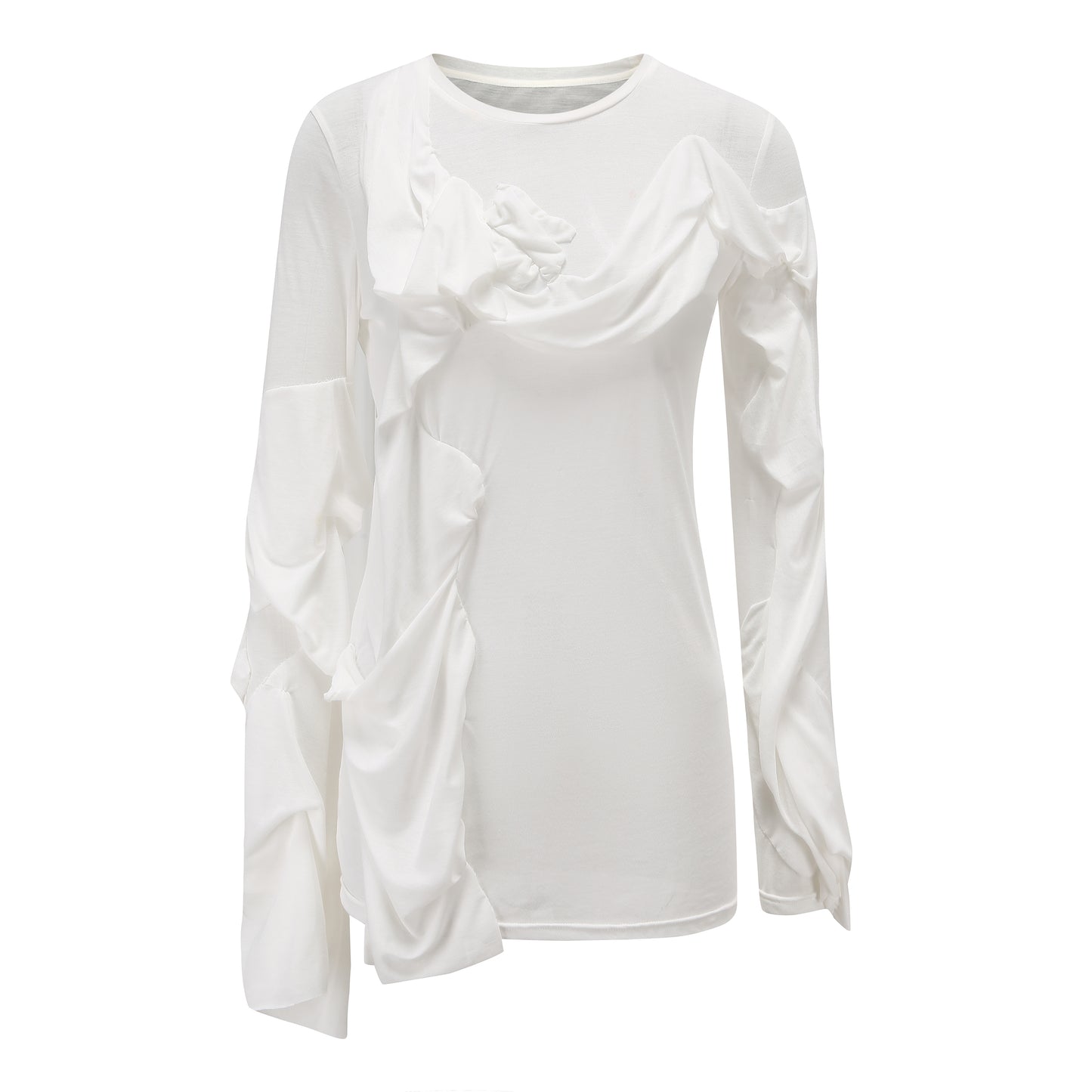 Tailored Hand-Made Pleated Long-Sleeved Blouse