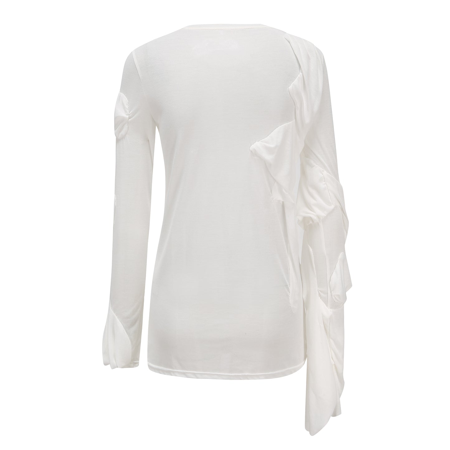 Tailored Hand-Made Pleated Long-Sleeved Blouse