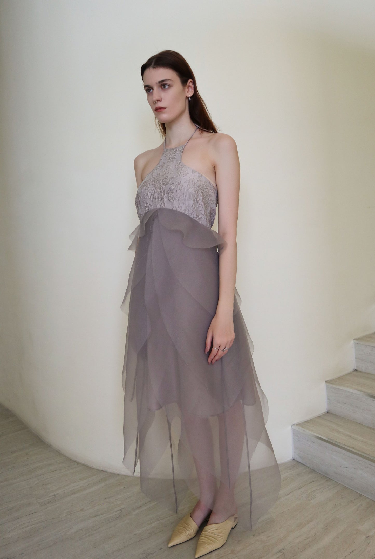 Elegant Irregular Strap Maxi Dress