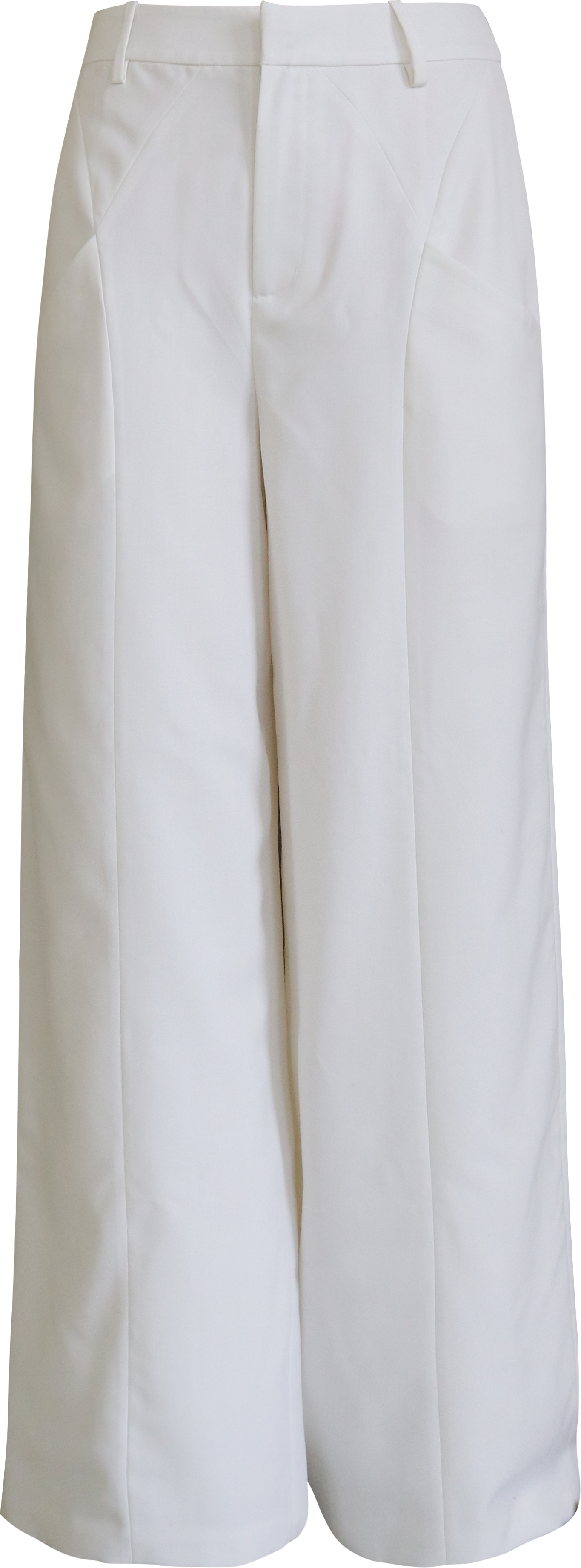 White Casual Wide-Leg Pants