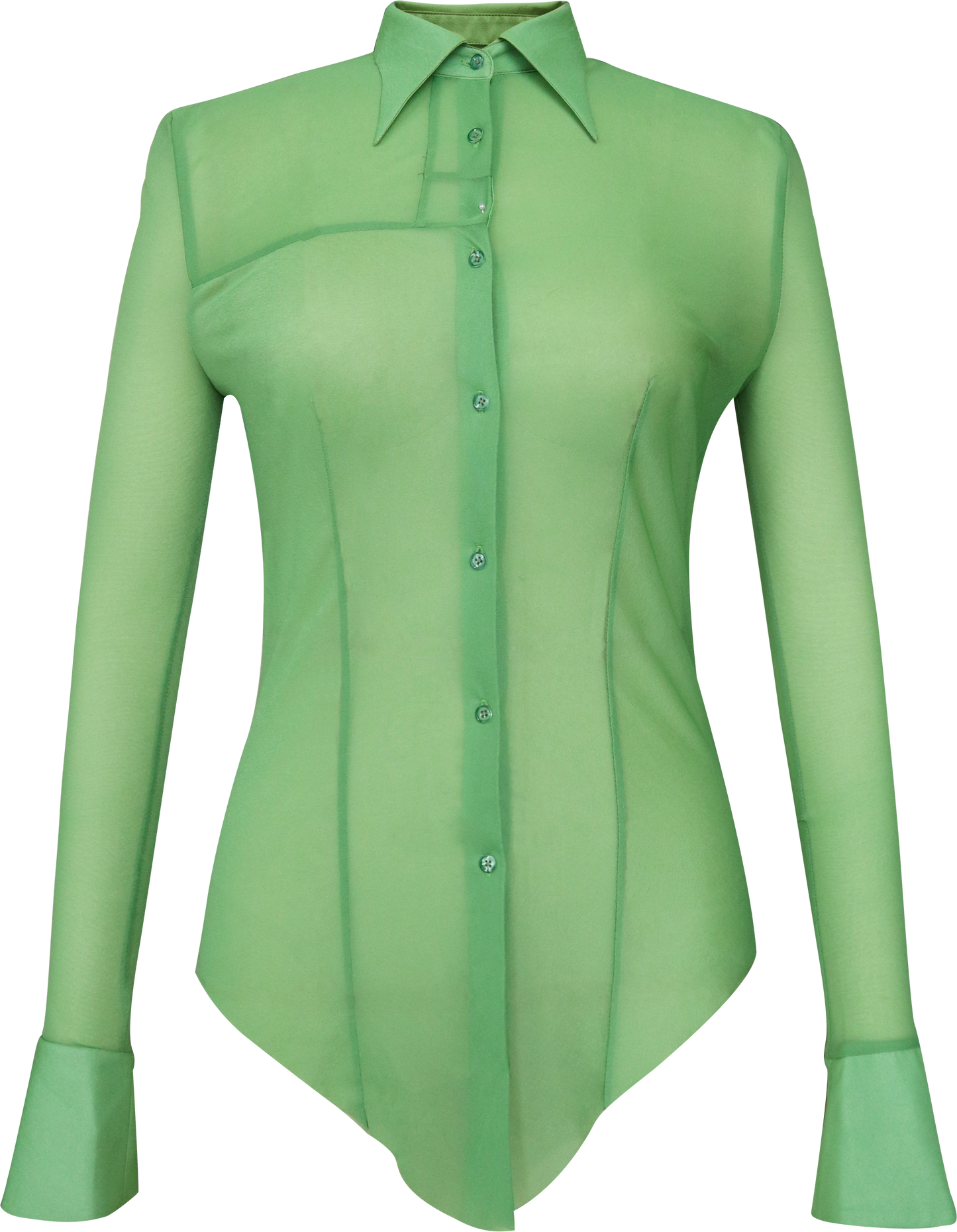 Glass Yarn Shiny Green Shirt